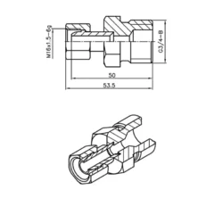 Перехідник гайка М16х1.5 – штуцер G3/4