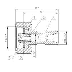 Адаптер гайка G3/4 – штуцер М16х1.5